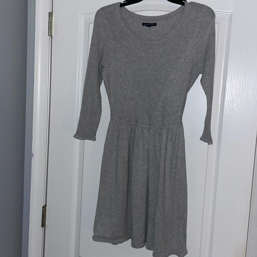 American Eagle light gray sweater dress, size L, EUC